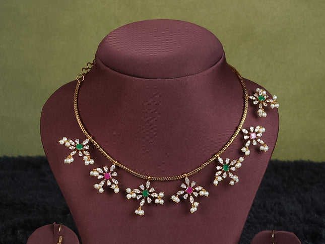 lime yellow semi raw silk with matching neck piece