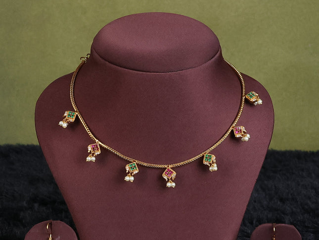 wine semi raw silk with matching neck piece
