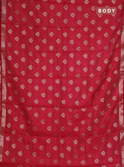 red semi raw silk with matching neck piece