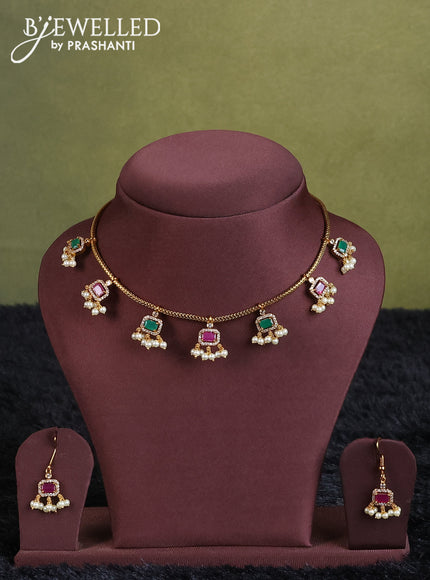 mustard yellow semi raw silk with matching neck piece