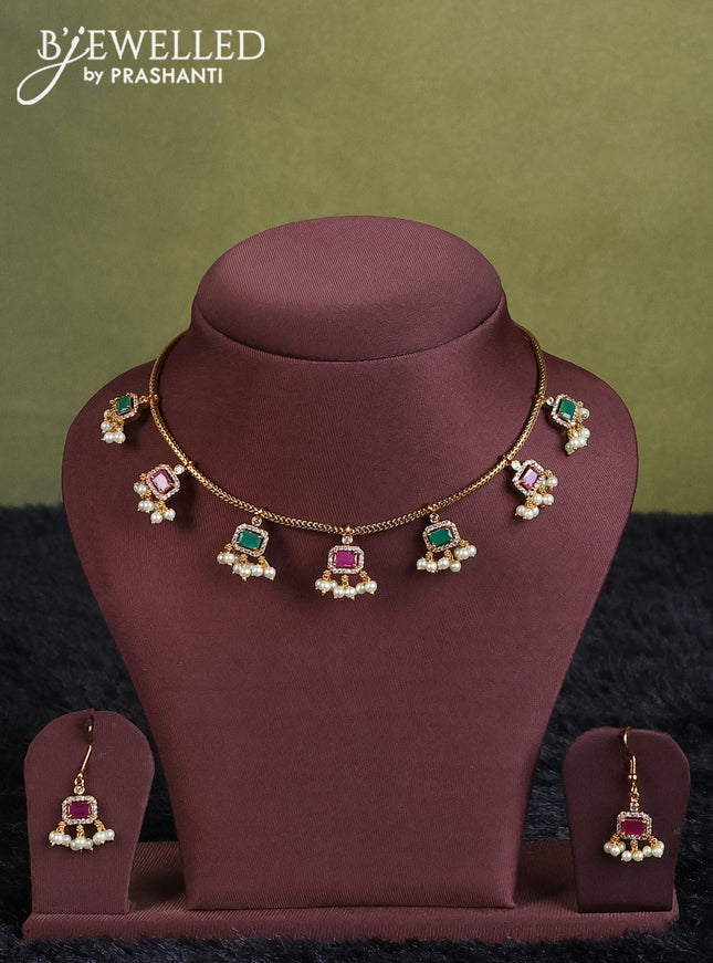 mustard yellow semi raw silk with matching neck piece