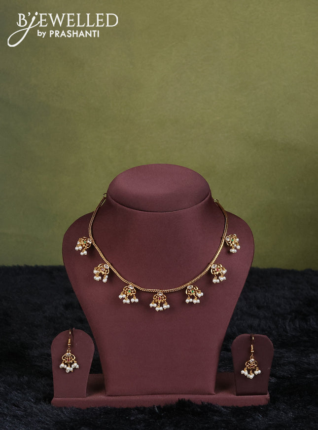 maroon semi raw silk with matching neck piece