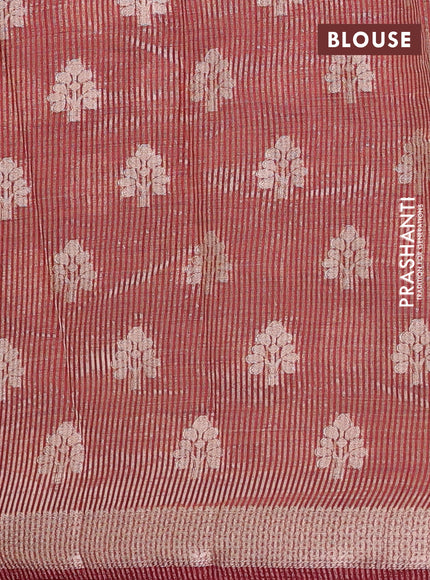 maroon semi raw silk with matching neck piece
