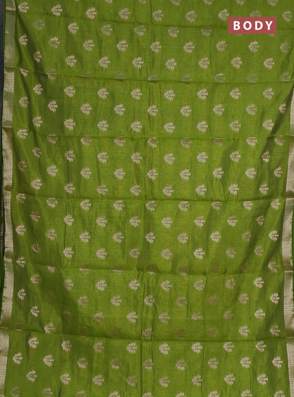 green semi raw silk with matching neck piece