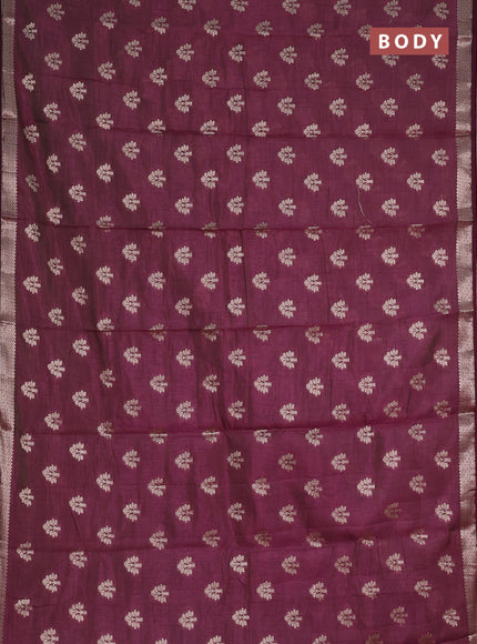 wine semi raw silk with matching neck piece
