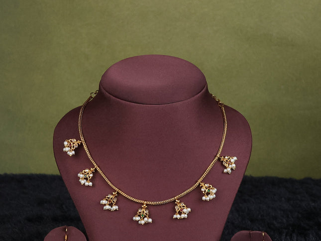 teal green semi raw silk with matching neck piece