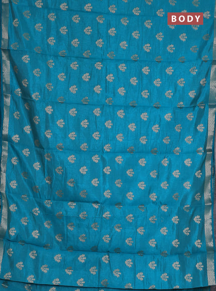 teal green semi raw silk with matching neck piece