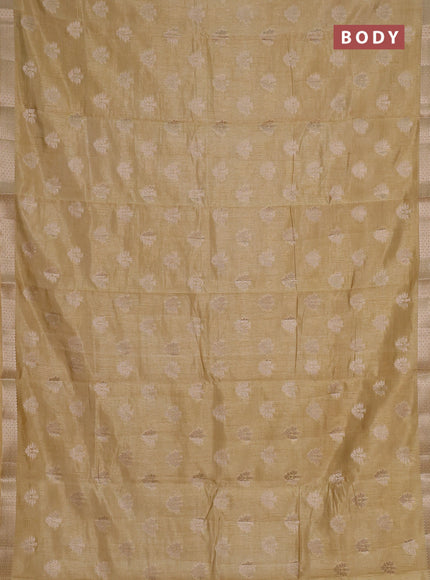 sandal semi raw silk with matching neck piece