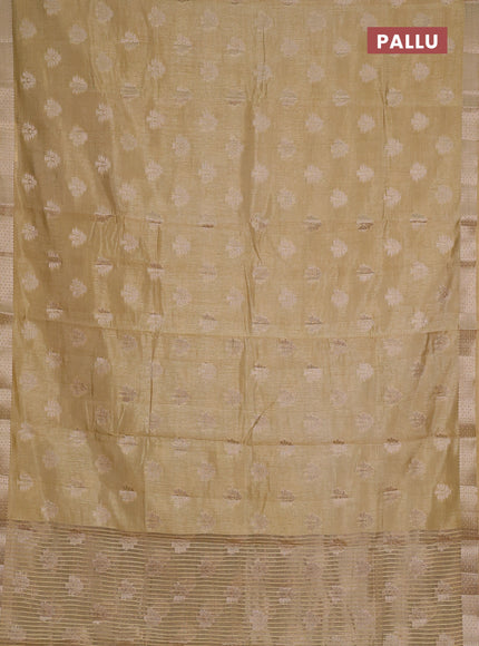 sandal semi raw silk with matching neck piece