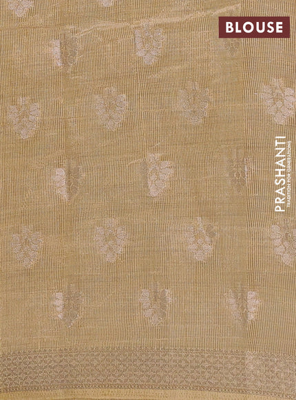 sandal semi raw silk with matching neck piece
