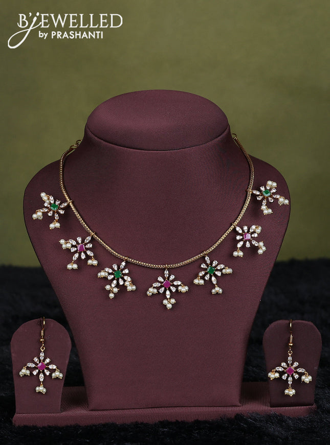 sandal semi raw silk with matching neck piece
