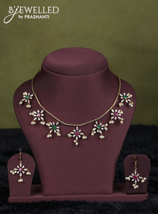 white semi raw silk with matching neck piece