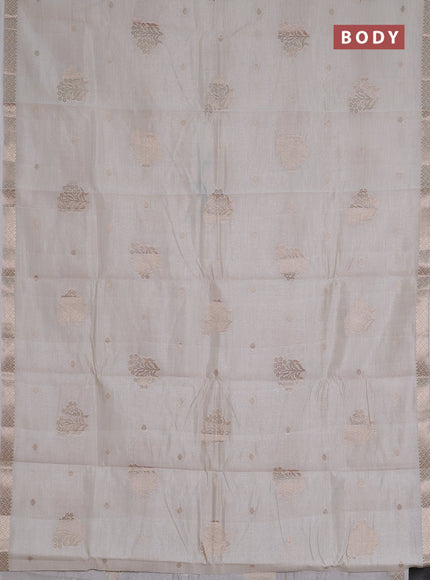 white semi raw silk with matching neck piece