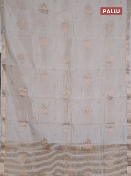 white semi raw silk with matching neck piece