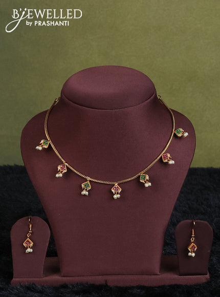 green semi raw silk with matching neck piece