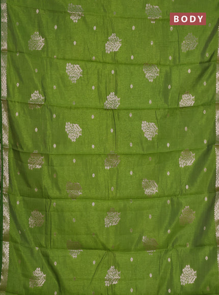 green semi raw silk with matching neck piece
