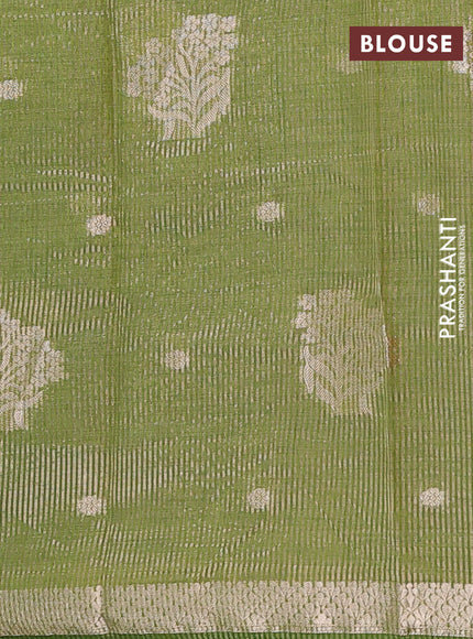 green semi raw silk with matching neck piece
