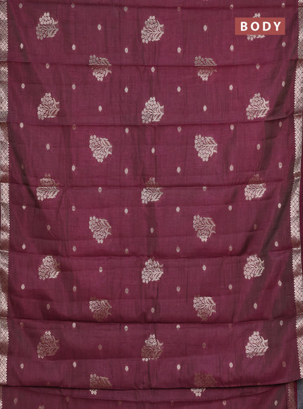 wine semi raw silk with matching neck piece
