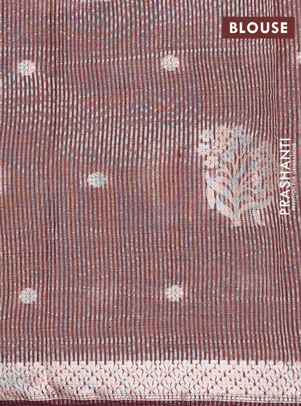 wine semi raw silk with matching neck piece