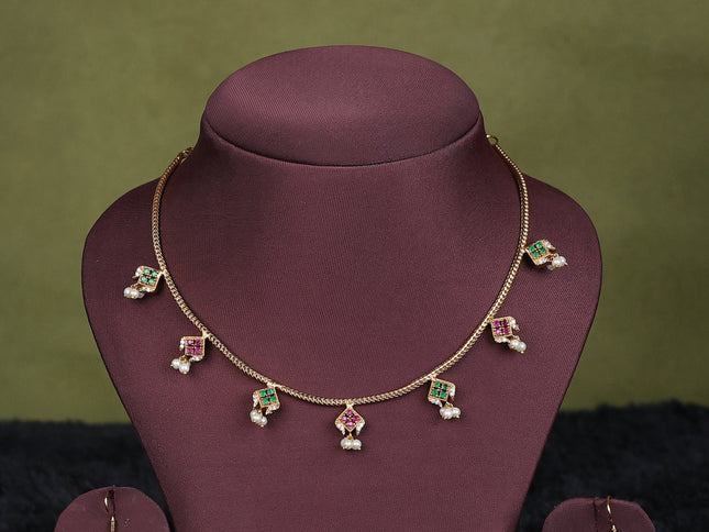 pine semi raw silk with matching neck piece