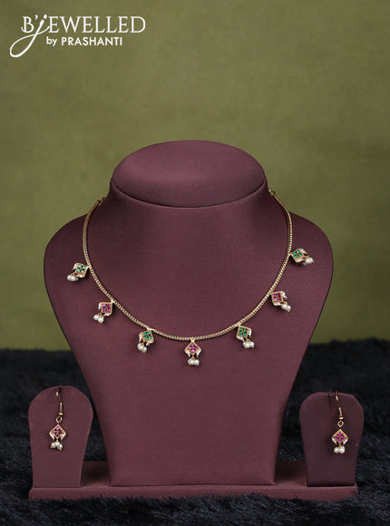 pine semi raw silk with matching neck piece