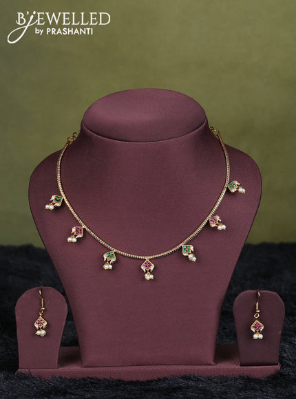 green semi raw silk with matching neck piece