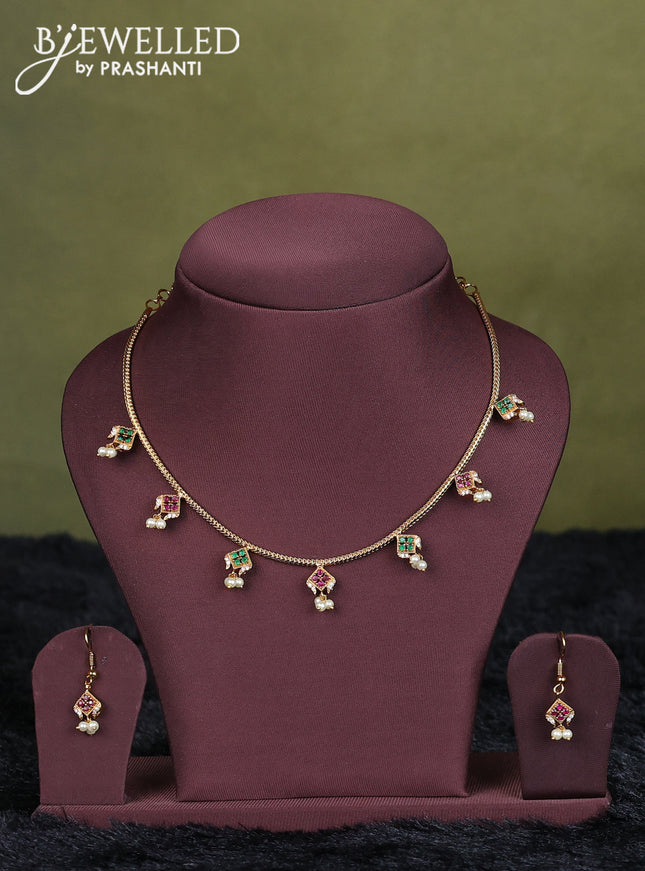 green semi raw silk with matching neck piece