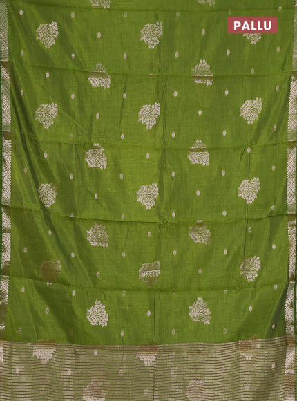 green semi raw silk with matching neck piece