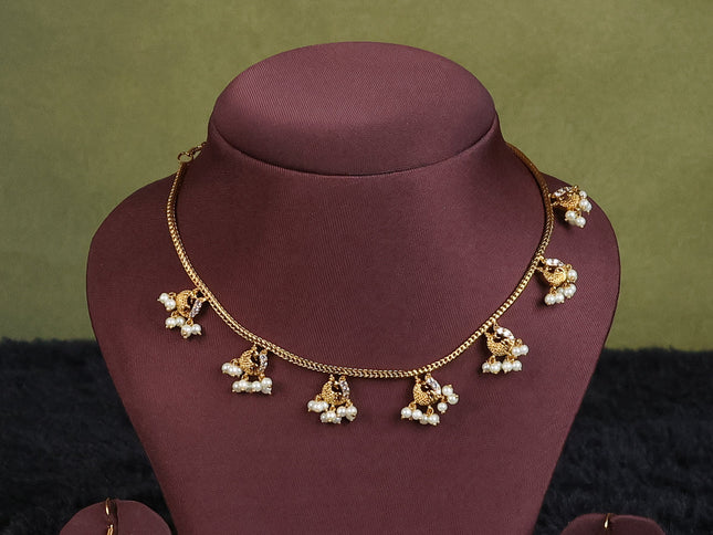 voilet semi raw silk with matching neck piece