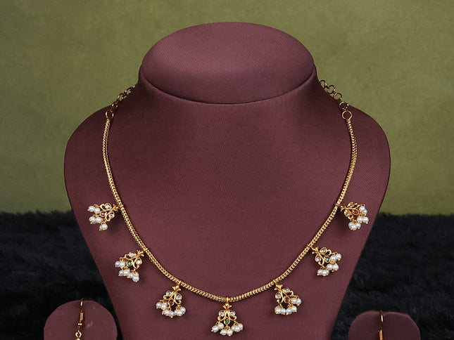 maroon semi raw silk with matching neck piece