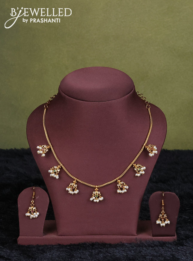 maroon semi raw silk with matching neck piece