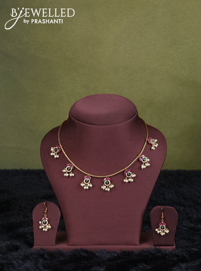 green semi raw silk with matching neck piece