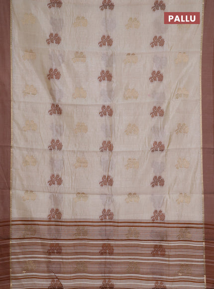 white semi raw silk with matching neck piece