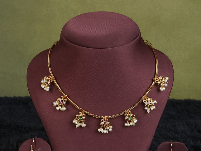 wine semi raw silk with matching neck piece