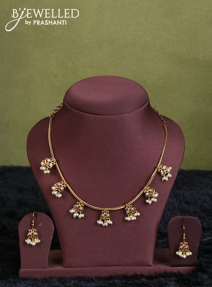 dark  green semi raw silk with matching neck piece