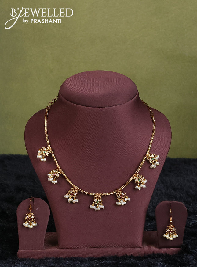 dark  green semi raw silk with matching neck piece