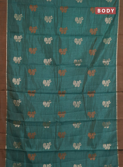 dark  green semi raw silk with matching neck piece