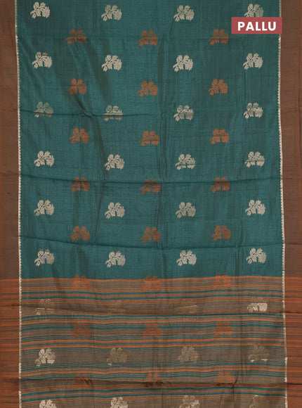 dark  green semi raw silk with matching neck piece