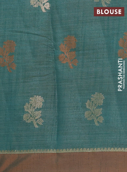 dark  green semi raw silk with matching neck piece