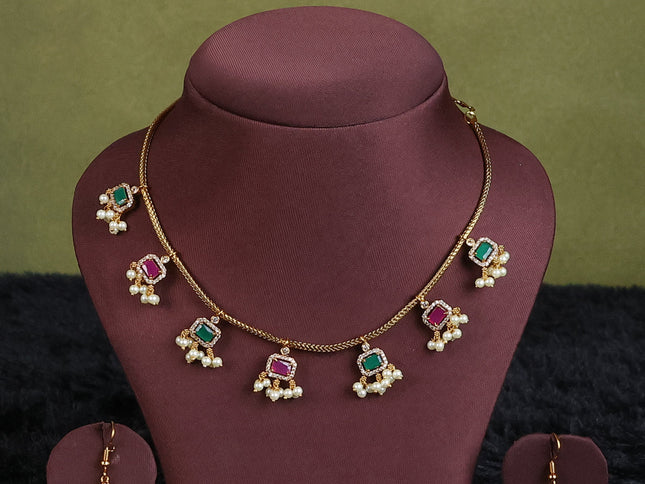 sandal semi raw silk with matching neck piece