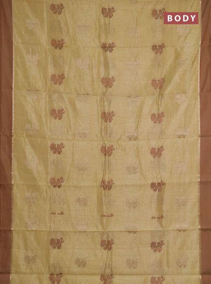 sandal semi raw silk with matching neck piece