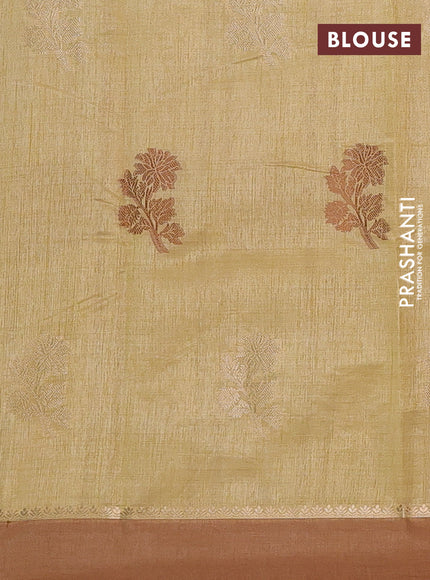 sandal semi raw silk with matching neck piece