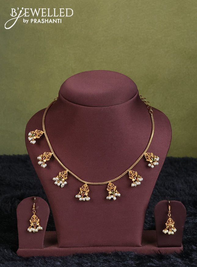 teal green semi raw silk with matching neck piece