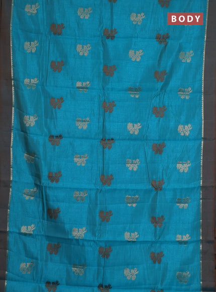 teal green semi raw silk with matching neck piece