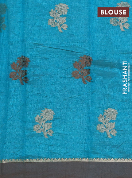 teal green semi raw silk with matching neck piece