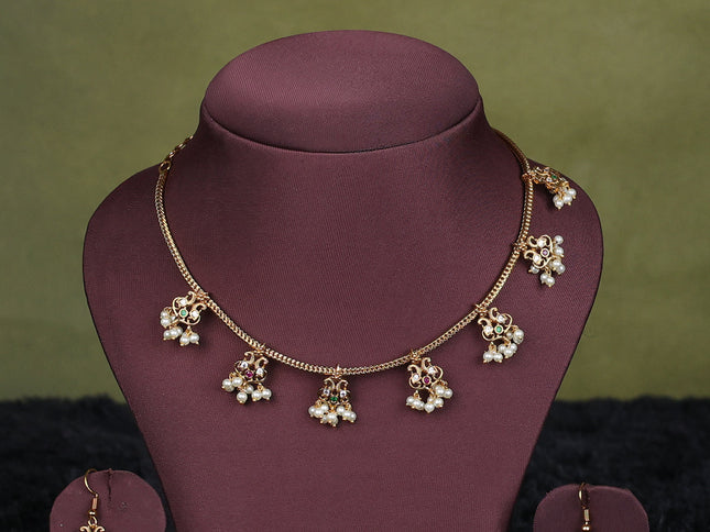 voilet semi raw silk with matching neck piece