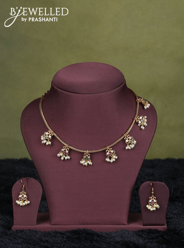 voilet semi raw silk with matching neck piece