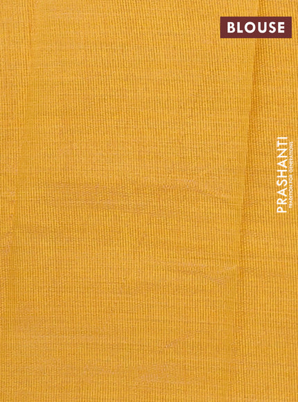 mustard yellow semi raw silk with matching neck piece