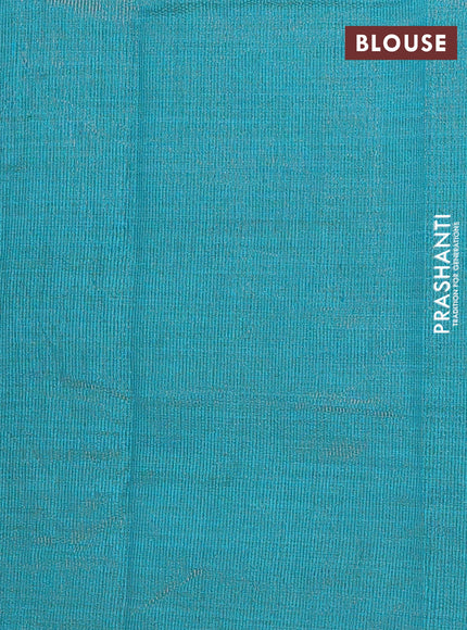 teal green semi raw silk with matching neck piece