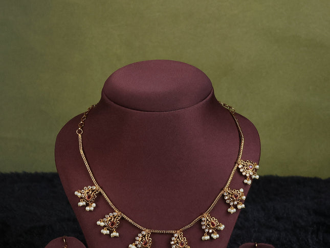 purple semi raw silk with matching neck piece